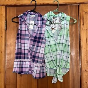 NWT 2x button up plaid shirts